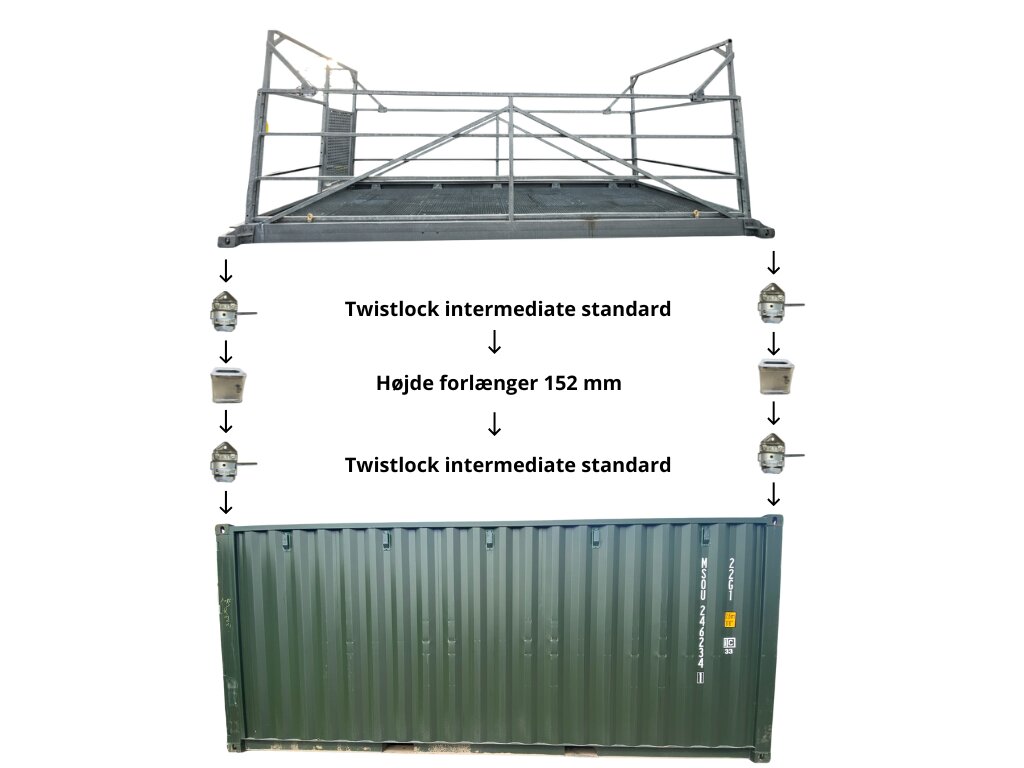 20´ galvaniseret platform til container-top uden bund - Image 4