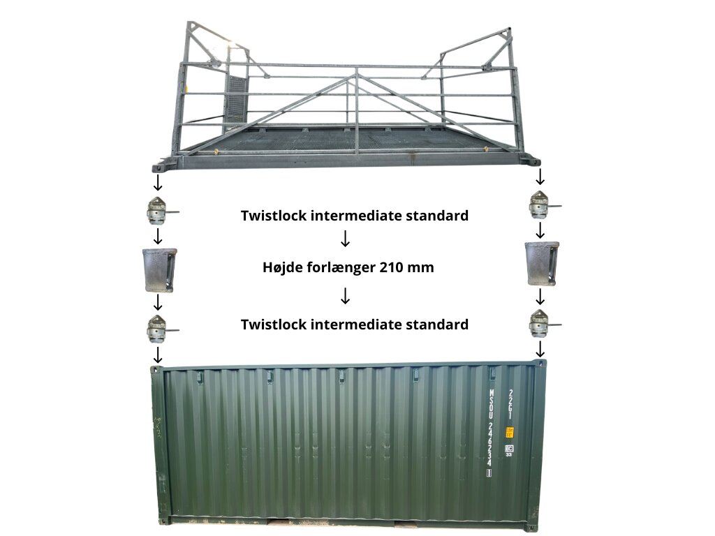 20´ galvanisert plattform til containertopp - Bilde 7