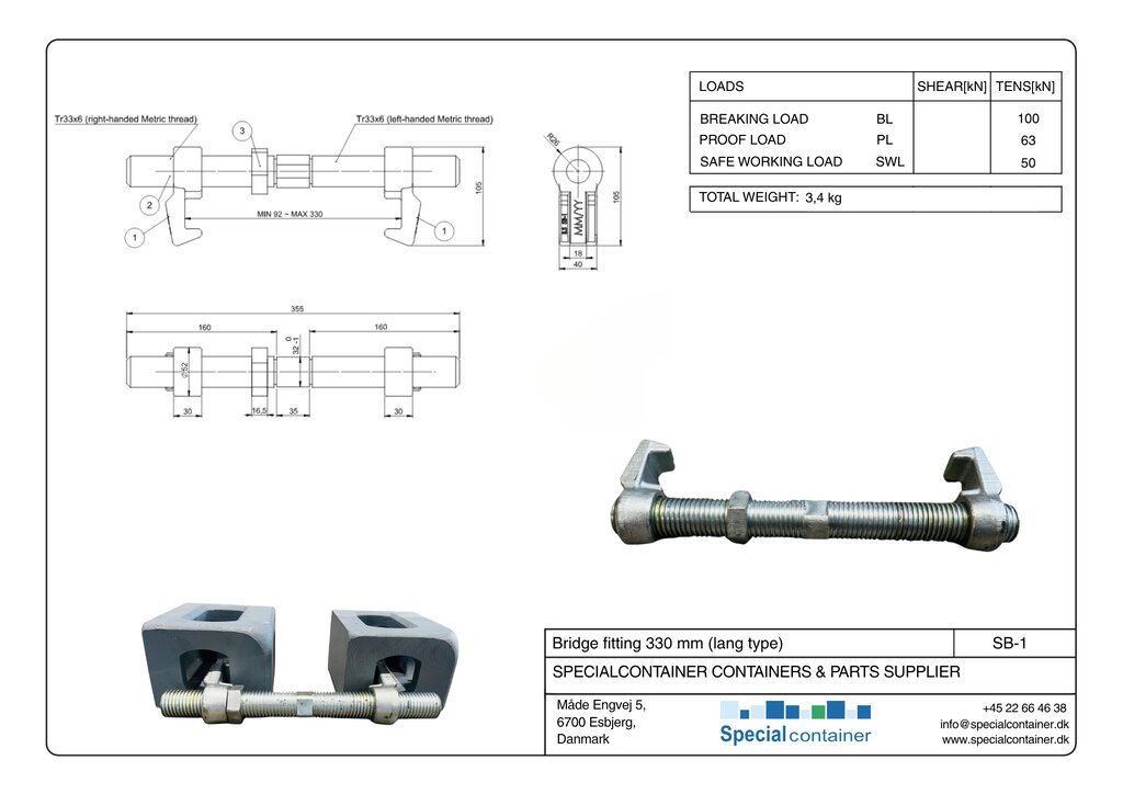 Bridge fitting 330 mm (lang type) - Image 5