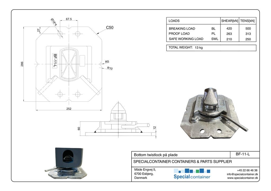 Bottom twistlock on plate - Image 8