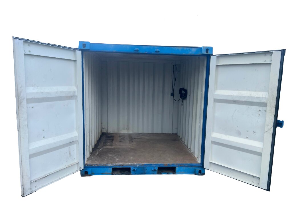 8' blå container, brugt