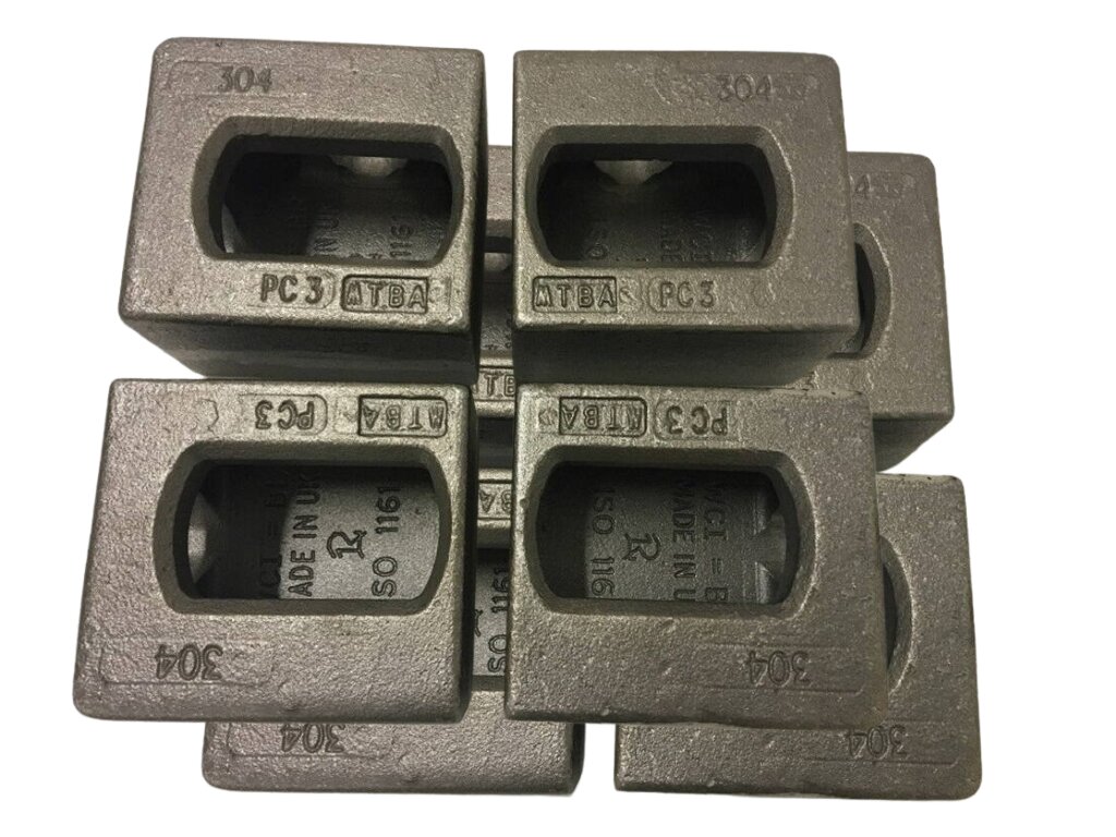 Corner castings, stainless steel, full set with 8 pcs.