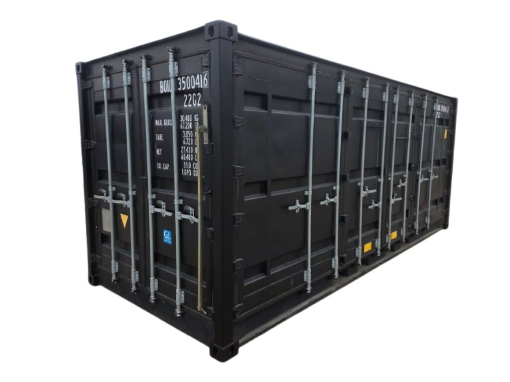 20' renovert container med sidedører