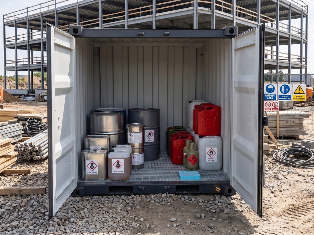 How do you store liquids safely and keep them organised?